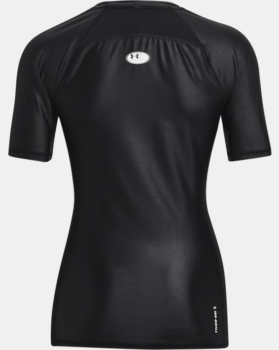 Women's UA Iso-Chill Team Compression Short Sleeve, Black, pdpMainDesktop image number 7